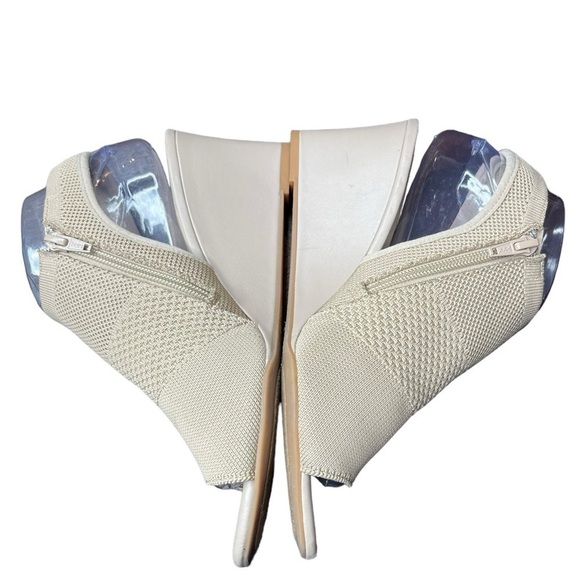 Alex Marie Patti Stretch Knit Wedge Sandals neutral Cream size 9 zip close - Picture 4 of 15